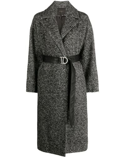 Maje Herringbone Wool-blend Coat - Gray