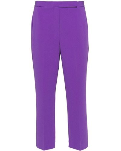 Theory High-waist Slim-fit Trousers - Purple