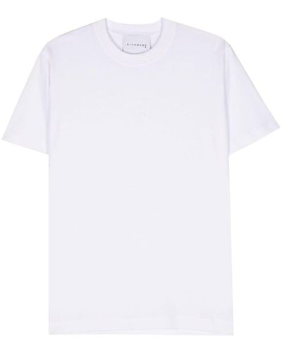 John Richmond Logo-embroidered Cotton T-shirt - White