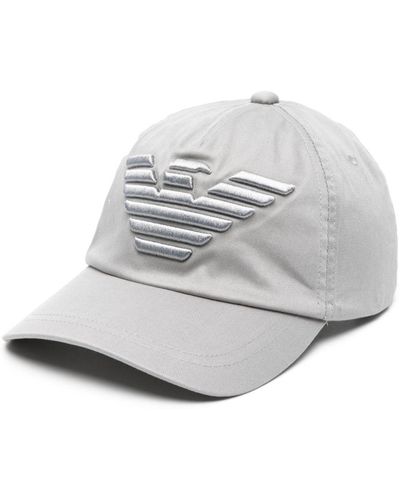 Emporio Armani Logo-embroidered Cotton Baseball Cap - Grey
