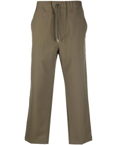 OAMC Drawstring-waist Cropped Pants - Green