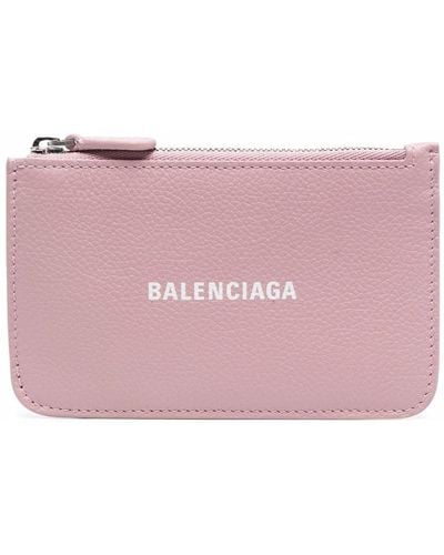 Balenciaga Logo-print Zip-fastening Wallet - Pink