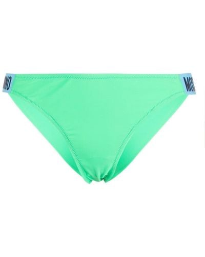 Moschino Logo-embossed Bikini Bottoms - Green
