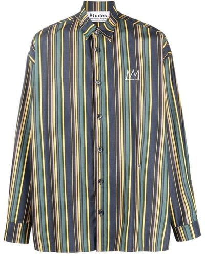 Etudes Studio Camisa Illusion Nows The Time a rayas - Verde
