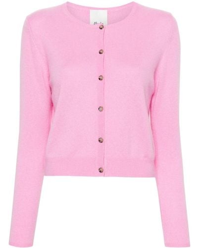 Allude Kaschmircardigan mit Rundhalsausschnitt - Pink