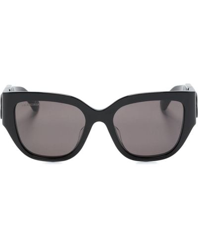 Balenciaga Logo-appliqué Cat-eye-frame Sunglasses - Gray