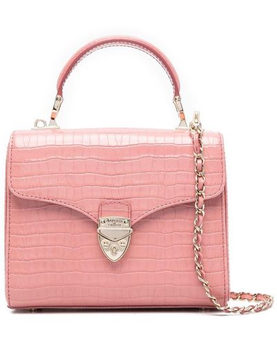Aspinal of London Midi Mayfair Leather Tote Bag - Pink