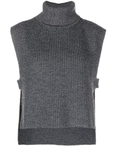 Isabel Marant Roll-neck Crochet Vest - Grey