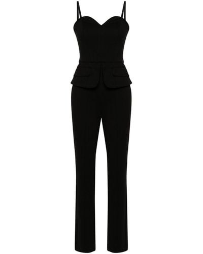 Karl Lagerfeld Sweetheart-neck Tailored Jumpsuit - Black