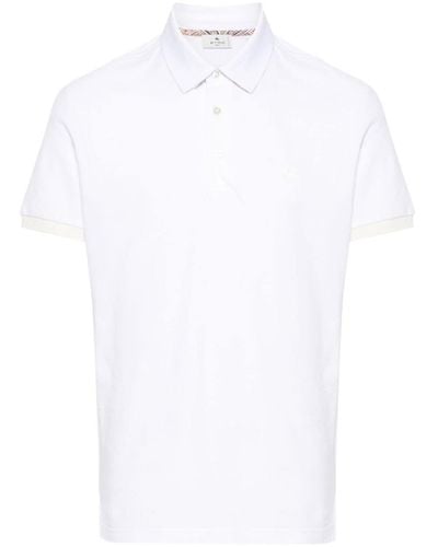 Etro Polo en coton à motif Pegaso brodé - Blanc