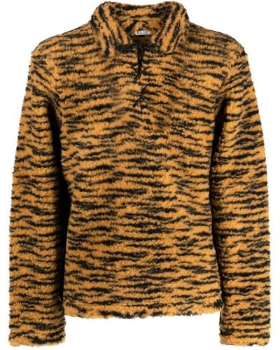 Bode Tiger-print Lace-up Sweater - Metallic