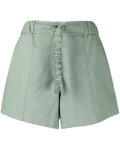Ganni Shorts mit Kordelzug - Grün