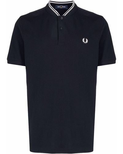 Fred Perry モックネック ポロシャツ - ブルー