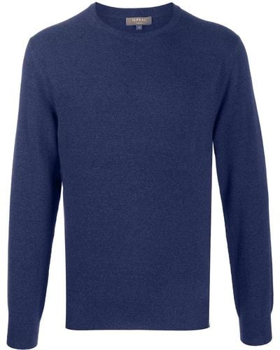 N.Peal Cashmere Crew Neck Cashmere Sweater - Blue