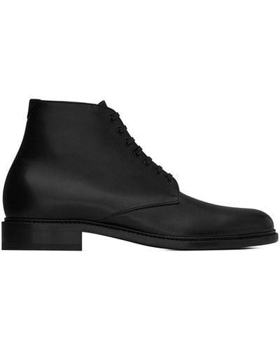 Saint Laurent Army Lace-up Ankle Boots - Black