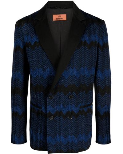 Missoni Zigzag-pattern Lurex Blazer - Blue