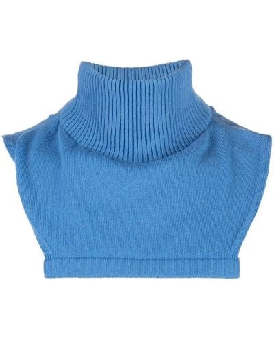 Barrie High-neck Cashmere Collar - Blue