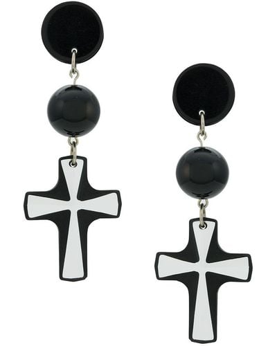 Amir Slama Cross Earrings - Black