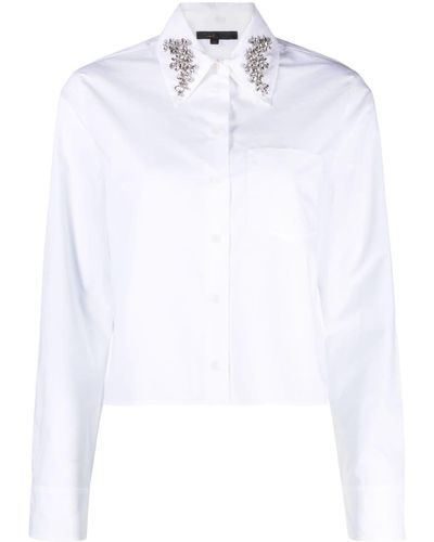 Maje Crystal-embellished Cotton Shirt - White