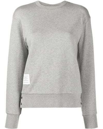 Thom Browne Rwb-stripe Sweatshirt - Grey