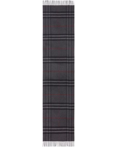 Burberry Reversible Check Cashmere Scarf - Grey