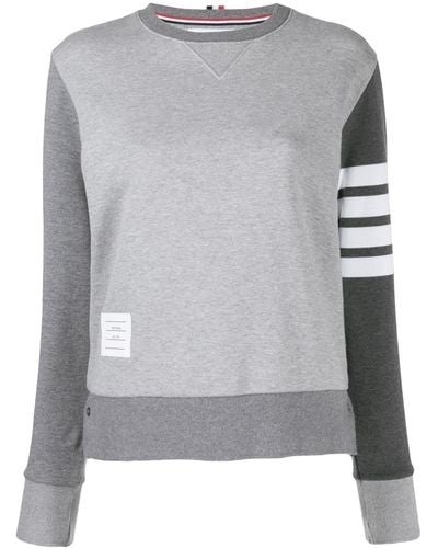 Thom Browne Sweater Met Ronde Hals - Grijs