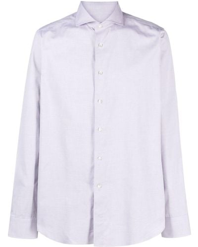 Canali Textured-finish Cotton Shirt - White