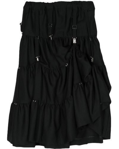 Noir Kei Ninomiya Wool Draped Skirt - Zwart