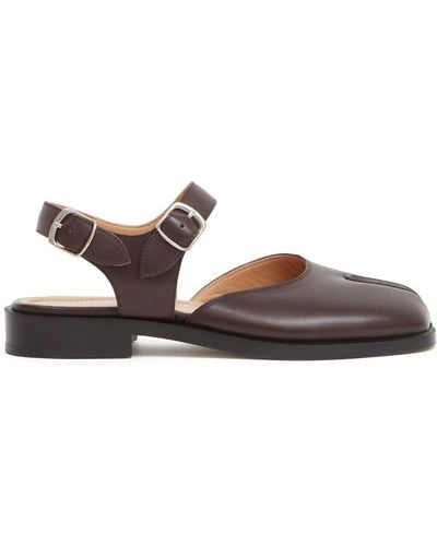 Maison Margiela Tabi Ankle-strap Leather Sandals - Brown