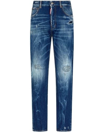 DSquared² Distressed Slim-leg Jeans - Blue