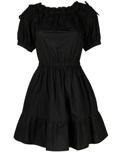 Liu Jo Broderie Anglaise Midi Dress - Black