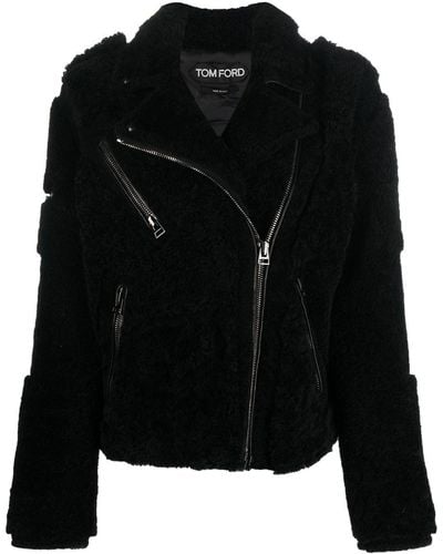 Tom Ford Shearling Zipped Jacket - Black