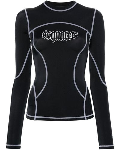 DSquared² T-Shirt mit Gothic-Logo - Schwarz