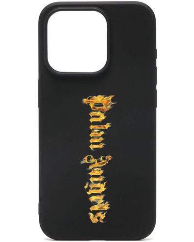 Palm Angels Burning Logo-print Iphone 15 Case - Black