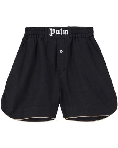 Palm Angels Shorts con applicazione - Blu