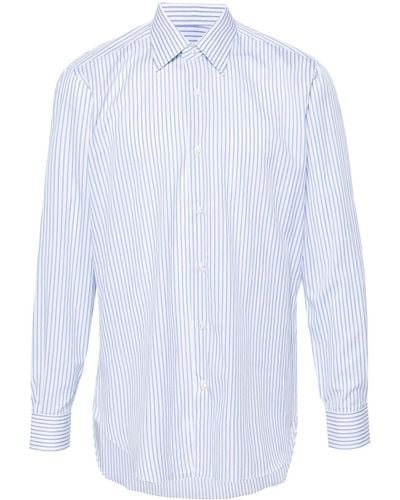 Barba Napoli Striped Poplin Shirt - White