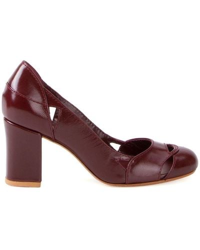 Sarah Chofakian Chunky Heel Court Shoes - Purple