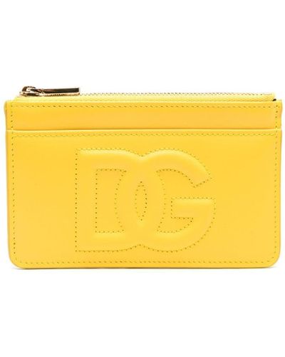Dolce & Gabbana Medium Dg-embossed Card Holder - Yellow