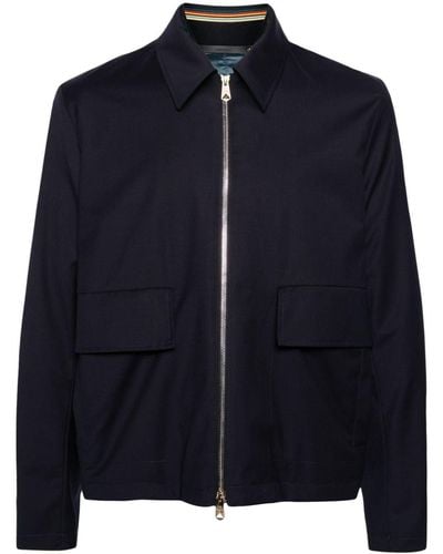 Paul Smith Zipped wool shirt jacket - Blau