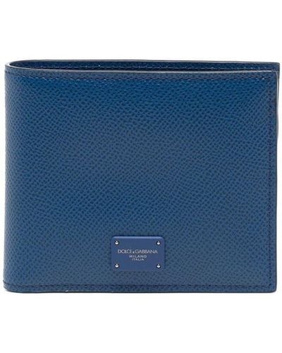 Dolce & Gabbana Logo Plaque Billfold Wallet - Blue