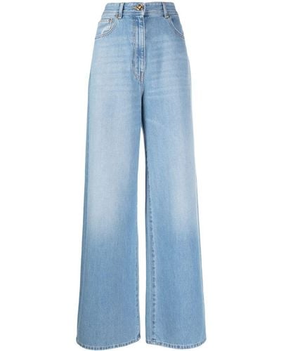 Versace Weite High-Rise-Jeans - Blau