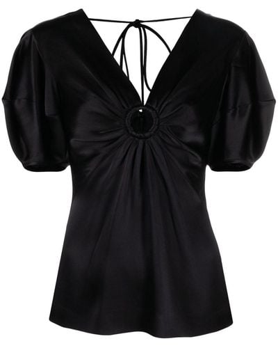 Stella McCartney Cut-out Ruched Blouse - Black