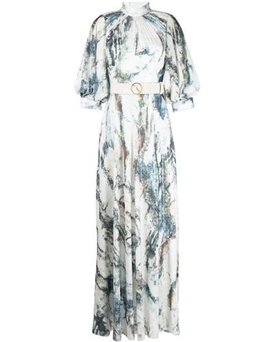 Saiid Kobeisy Graphic-print Sequin Embellished Dress - Blue