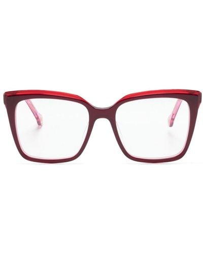 Carolina Herrera スクエア眼鏡フレーム - ピンク
