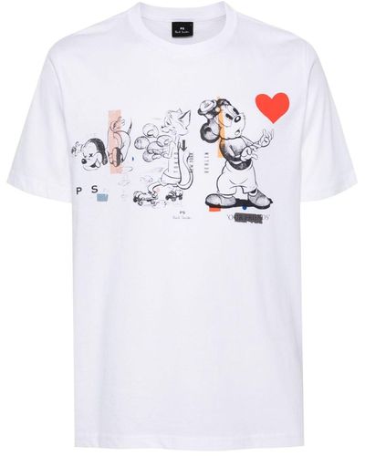 PS by Paul Smith Cartoon-Print T-Shirt - White