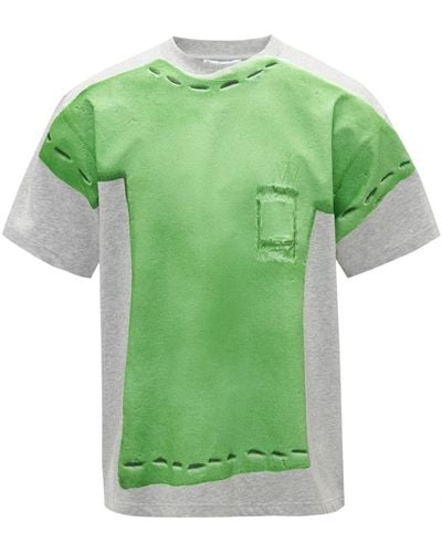 JW Anderson Clay Trompe L'oeil Cotton T-shirt - Green
