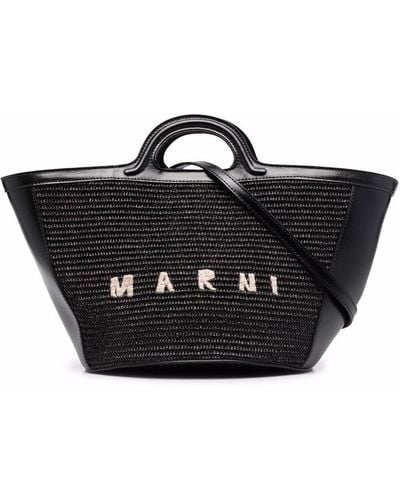 Marni Bolso shopper Tropicalia con logo - Negro