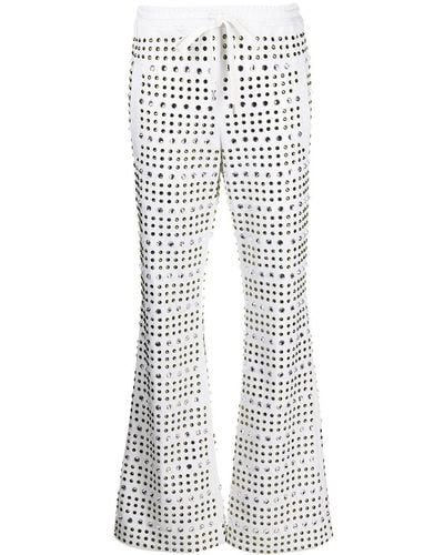 Marni Crystal-embellished Flared Trousers - Multicolour