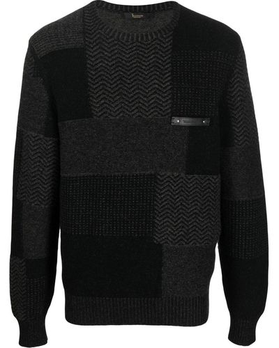 Billionaire Chest Logo-patch Knit Sweater - Black