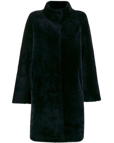 Liska Oversized Single-breasted Coat - Blue